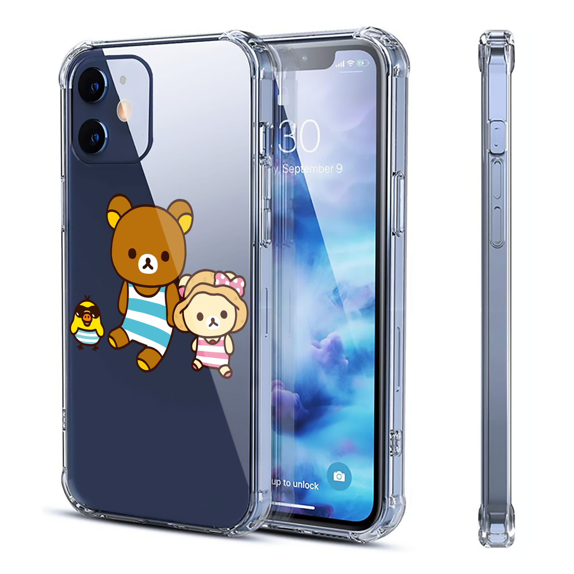 （画像用） リラックマ リラックマ キイロイトリ Rilakkuma Korilakkuma Kiiroitori 【iPhone 12シリーズ対応】透明スマホケース（クリアソフトケース）